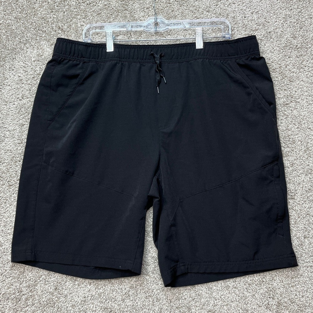 Gerry Shorts Mens XL Black Stretch Waistband Flat Front Outdoor Performance EUC‎